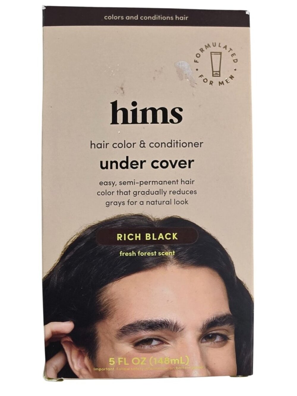 Hims Under Cover Hair Color Conditioner Rich Black Men 5 fl oz New In Box
